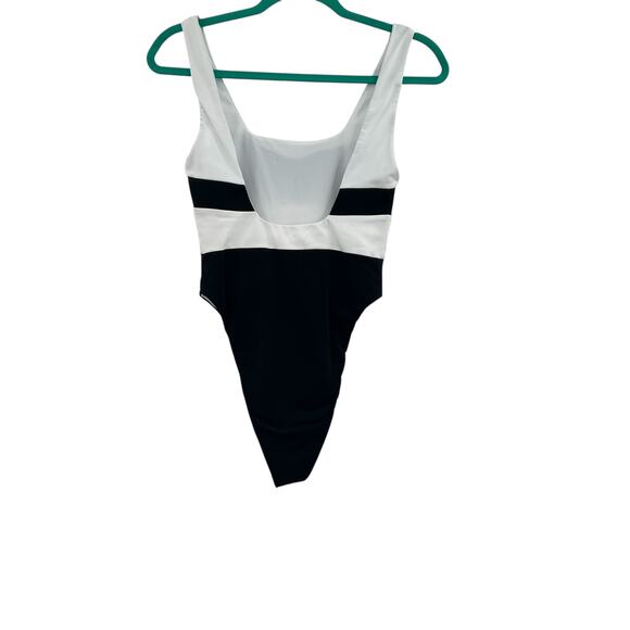 Mara Hoffman Idalia One Piece Swimsuit Colorblock‎ Black White Size Small - Picture 6 of 13